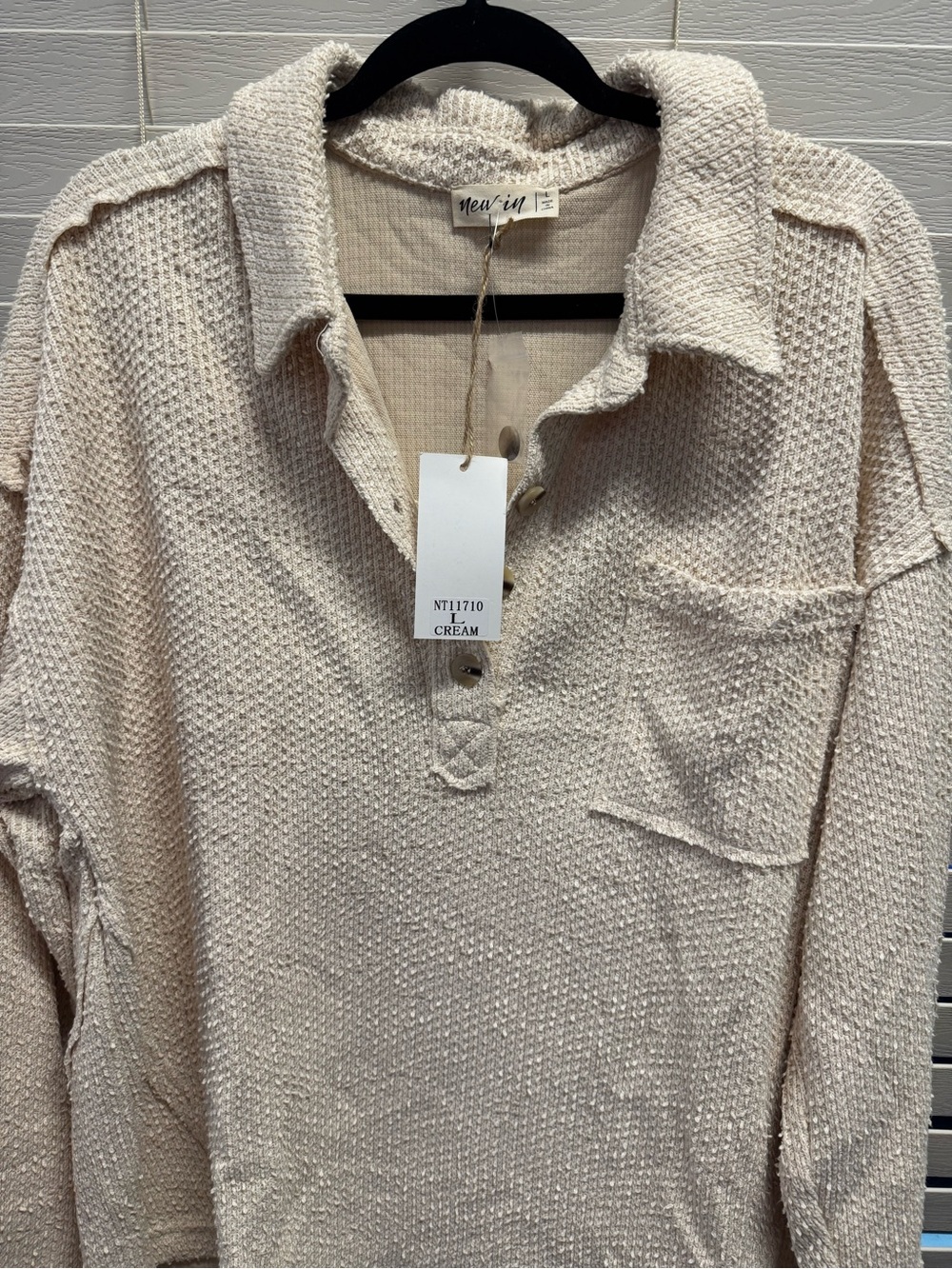 New In cream Button-Front Knit Cardigan - Picture 2 of 4